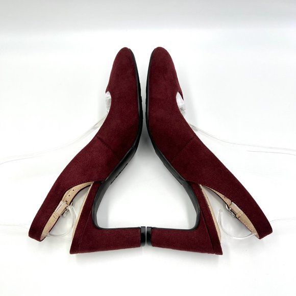 Lifestride Womens Gigi Sling Red Wine Burgundy Slingback Heels Pumps Shoes 7M - Picture 8 of 12